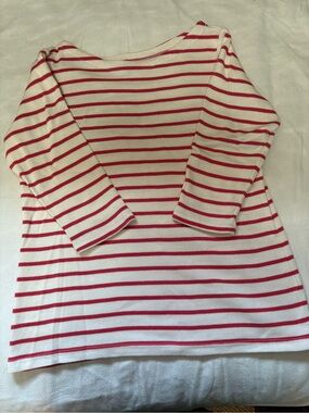 L.L. Bean Women’s Red & Cream Striped Long-Sleeve Tee